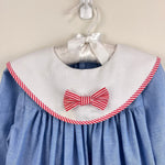 Load image into Gallery viewer, Vintage Rare Editions 1 2 3 Chambray Blue School Dress 4T USA

