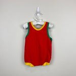 Load image into Gallery viewer, Vintage I'm the New Kid in Town Red Shortall Romper
