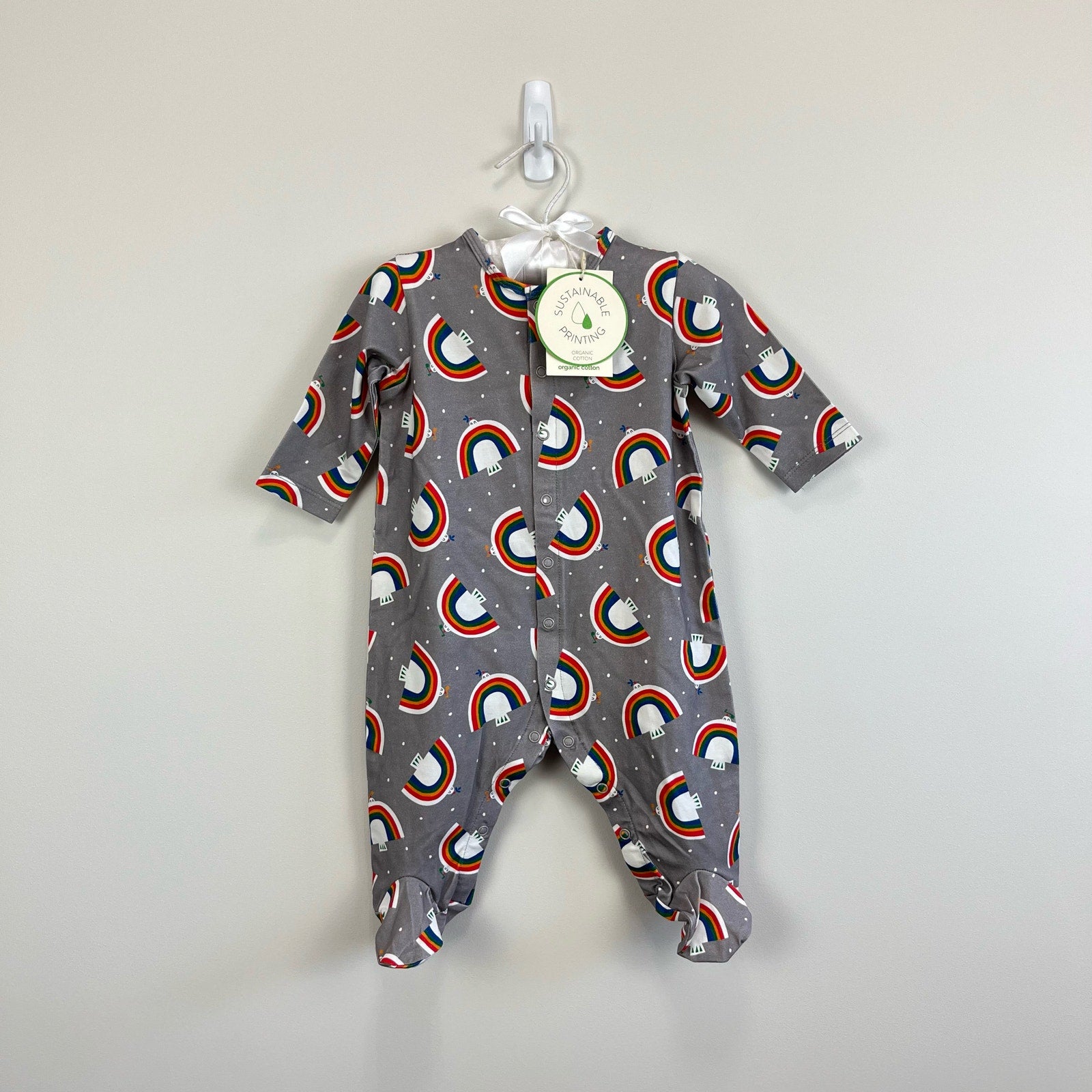 The Bonnie Mob Baby Dreamer Sleepsuit Gray Dove 3-6 Months NWT