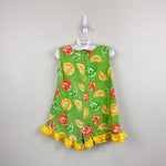 Load image into Gallery viewer, KHQ Sportswear Green Ruffle Citrus Fruit Shortall Romper 2T
