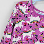 Load image into Gallery viewer, Hanna Andersson Floral Pink Unicorn Long Sleeve Dress 120 cm 6-7
