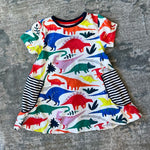 Load image into Gallery viewer, Mini Boden Dinosaur Tunic Dress &amp; Leggings Set 7-8
