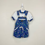 Load image into Gallery viewer, Vintage OshKosh B&#39;gosh Blue Sailboat Overalls Set 4T USA
