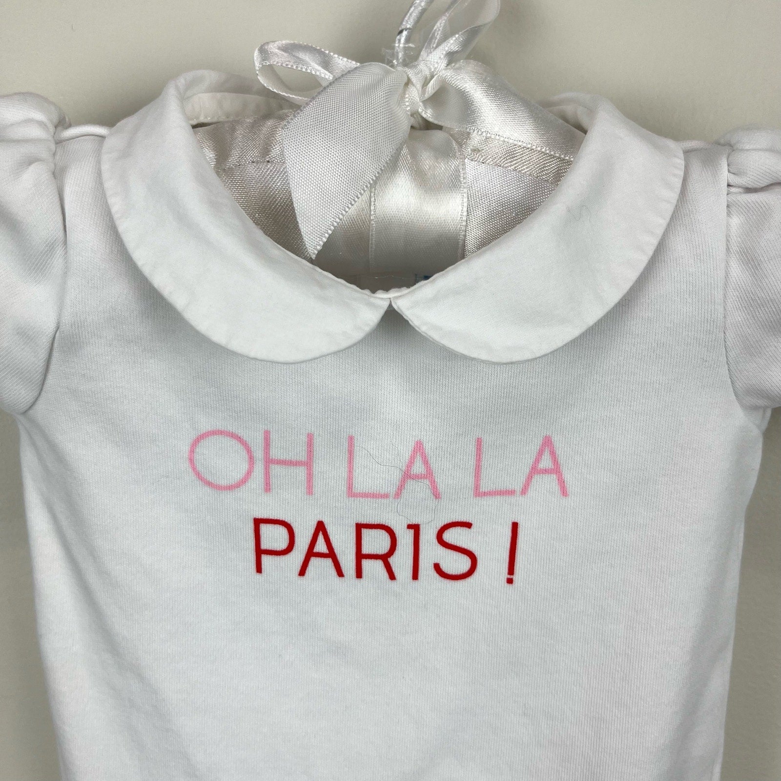 Jacadi Oh La La Paris! White Bodysuit 1 Month