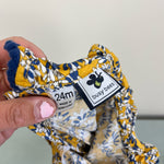 Load image into Gallery viewer, Busy Bees Yellow Blue Floral Ruffle Blouse 24 Months
