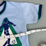 Load image into Gallery viewer, Vintage Short Sleeve Blue Soccer T-Shirt
