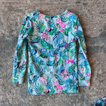 Load image into Gallery viewer, Lilly Pulitzer Girls Sammy Pajama Set Seasalt Blue Barking Up the Palm Tree 2T
