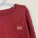 Load image into Gallery viewer, Vineyard Vines Boys' Textured Football Whale Long-Sleeve Pocket T-Shirt Burgundy 7
