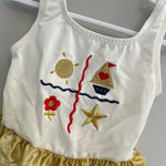 Load image into Gallery viewer, Vintage Nautical Ruffle Bathing Suit 18 Months
