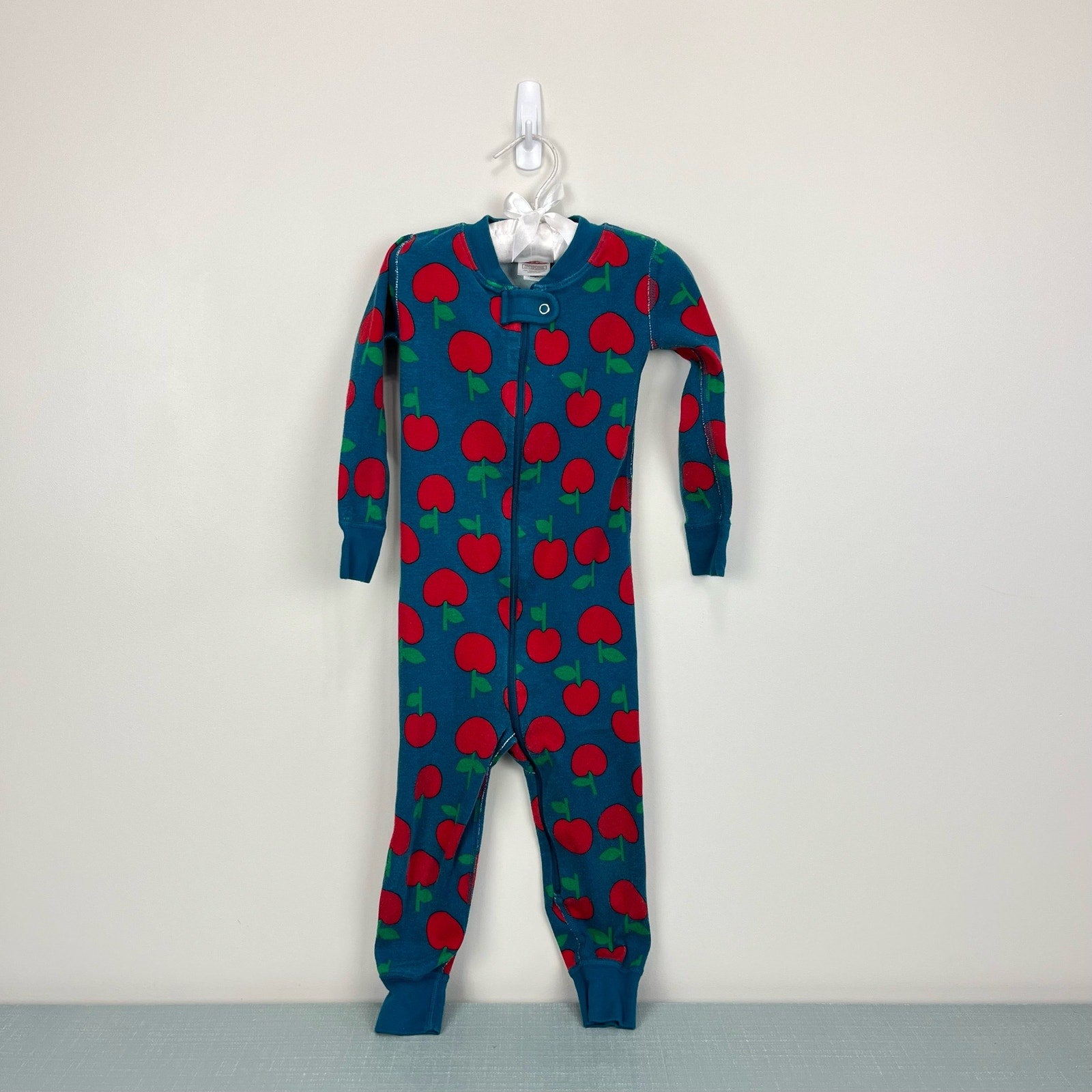 Hanna Andersson Blue Red Apple PJs 90 cm 3T