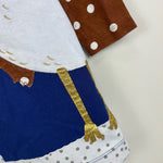 Load image into Gallery viewer, Mini Boden Festive Big Applique Dress Starboard Blue Robin 4-5
