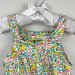 Load image into Gallery viewer, Mini Boden Organic Newbon Overalls Romper Aqua Spring Floral 6-9 Months

