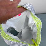 Load image into Gallery viewer, Sunuva Boys Gray &amp; White Striped Swim Trunks 5-6
