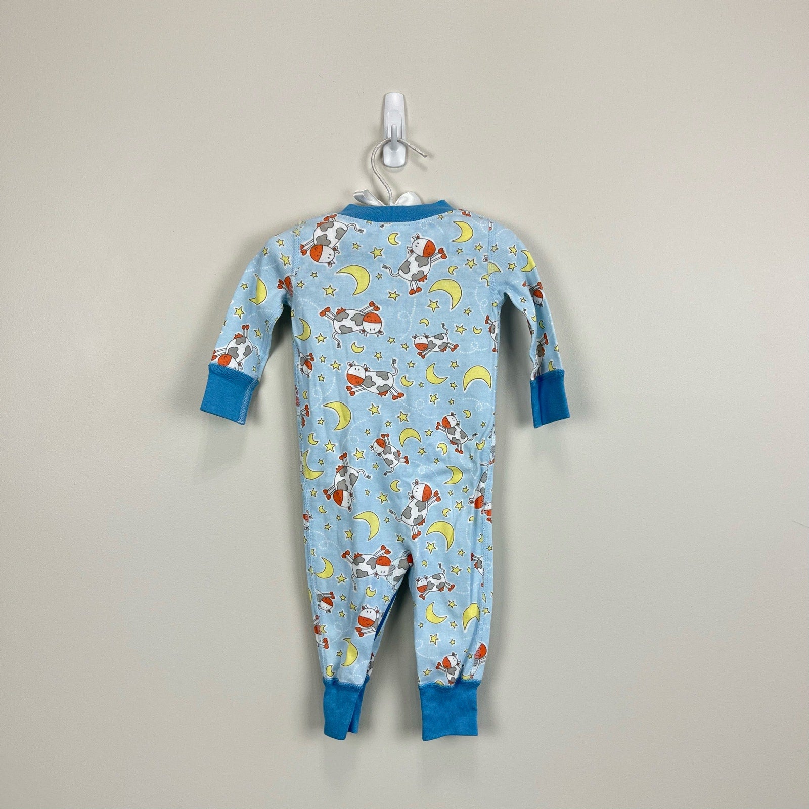 Hanna Andersson Blue Cow Jumping Over the Moon Pajamas 60 cm (6-9 Months)