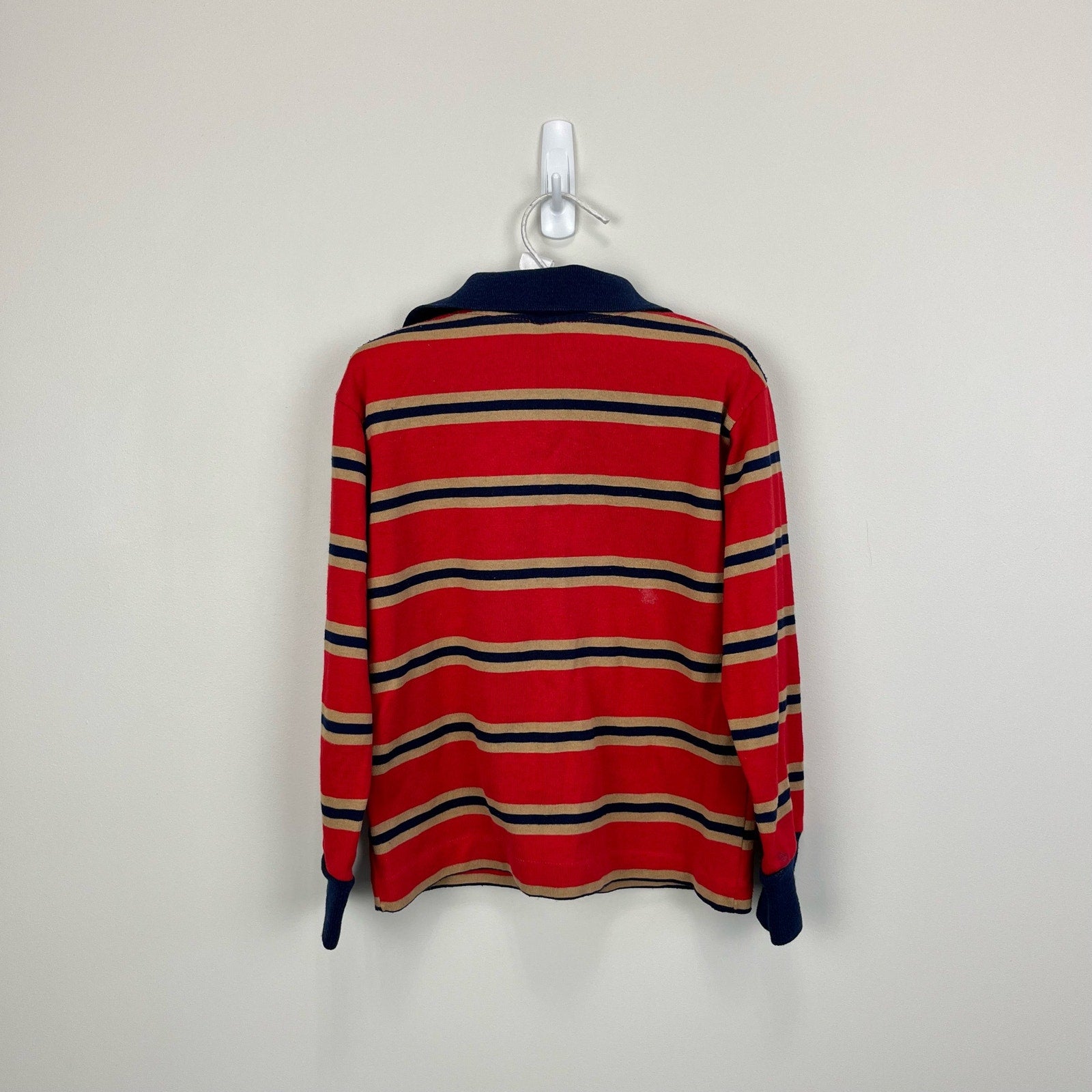 Vintage Healthtex Long Sleeve Striped Polo Shirt 7 USA