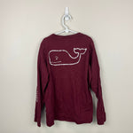 Load image into Gallery viewer, Vineyard Vines Boys' Vintage Whale Long-Sleeve Pocket T-Shirt Burgundy S 8-10

