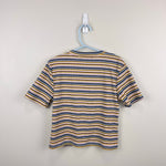 Load image into Gallery viewer, Cotton Emporium Kids' Meet &amp; Greet Stripe Rib T-Shirt Blue Multi Stripe S 7-8
