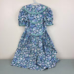 Load image into Gallery viewer, Vintage Wee Clancy Katie Pansy Blue Floral Ruffle Dress 8 USA
