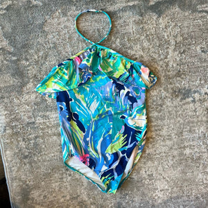 Lilly Pulitzer Girls' Kaelie Multi Purrfect Swimsuit Size 7