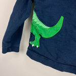 Load image into Gallery viewer, JoJo Maman Bebe Zippered Dinosaur Applique Hoodie Sweatshirt Navy 2-3
