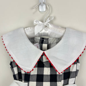 Vintage Sarah Kent Black and White Plaid Party Dress 4T USA