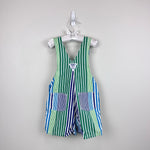 Load image into Gallery viewer, Vintage OshKosh B'gosh Mixed Blue Green Striped Shortalls 4T
