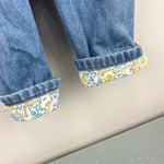 Load image into Gallery viewer, OshKosh B'gosh Floral Cuff Blue Jean Overalls 9-12 Months
