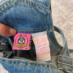 Load image into Gallery viewer, Vintage Y2K Looney Tunes WB Tweety Bird Blue Jean Overalls 7/8
