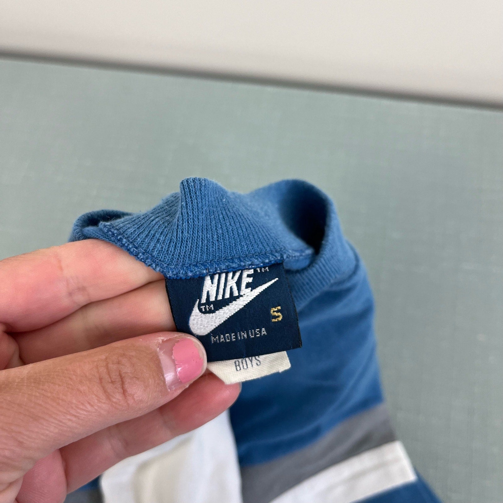 Vintage Nike White Blue Tee Small USA