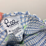 Load image into Gallery viewer, Lilly Pulitzer Girls Sweet Blue Picnic Plaid Smocked Hermit Crab Dress 6
