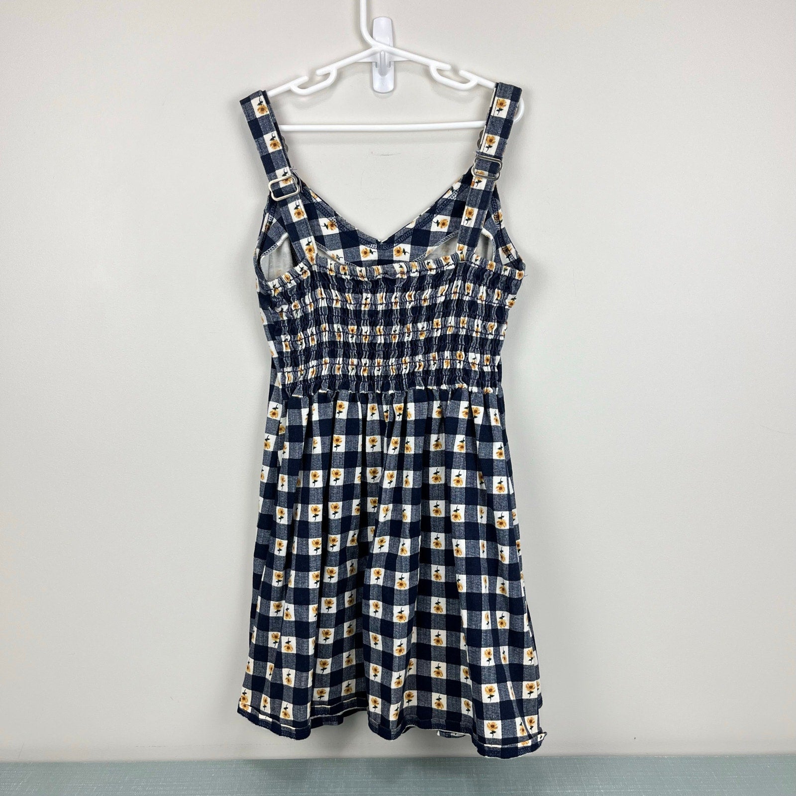 Vintage Zanoni by Jalate Plaid Sunflower Dress Small USA