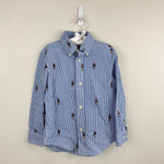 Load image into Gallery viewer, Ralph Lauren Blue Seersucker Bear Button Down Shirt 4T
