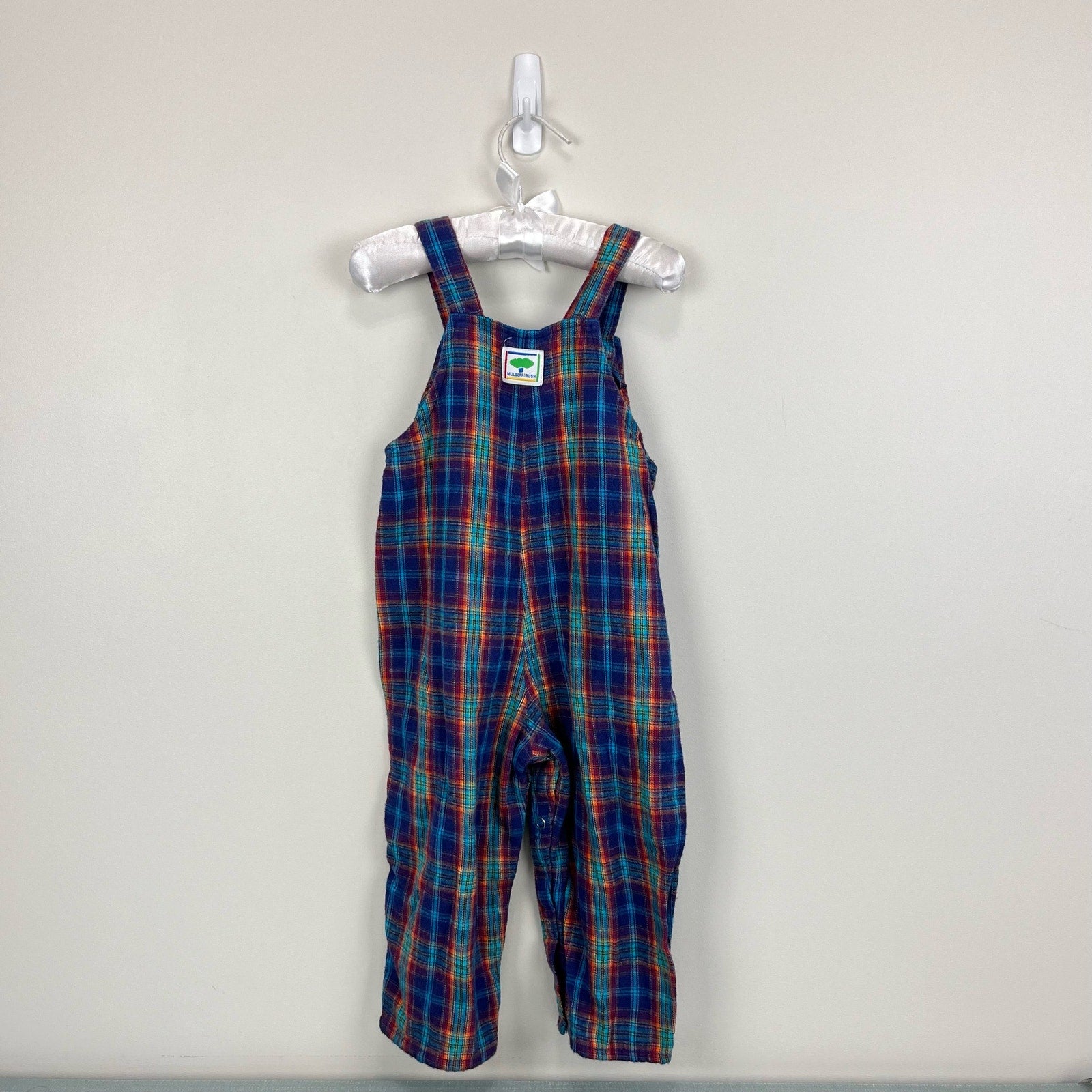 Vintage Mulberry Bush Plaid Farm Overalls 18 Months USA