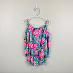 Load image into Gallery viewer, Lilly Pulitzer Girls Candice Romper Multi Flamenco Beach M 6-7
