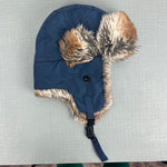 Load image into Gallery viewer, Appaman Benji Faux Fur Trapper Hat Navy Blue Large 5-7
