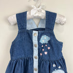 Load image into Gallery viewer, Vintage Y2K Precious Moments Let Love Reign Denim Jumper Dress 2T
