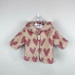 Load image into Gallery viewer, Hanna Andersson Baby Bear Jacket Recycled Marshmallow Oat Hearts 50 cm 0-3 Months

