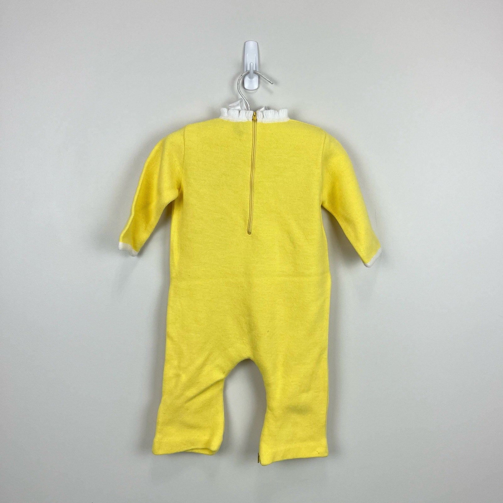 Vintage Yellow Clown Knit Coverall Overall