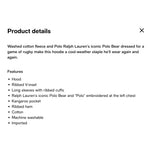 Load image into Gallery viewer, Polo Ralph Lauren Boys Polo Bear Cotton Hoodie 4T
