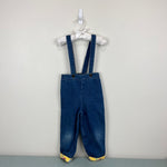 Load image into Gallery viewer, Vintage Blue Jean Suspender Race Car Cuff Pants 3T
