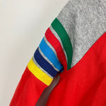 Load image into Gallery viewer, Mini Boden Rainbow Stripe Hoodie Red 9-10

