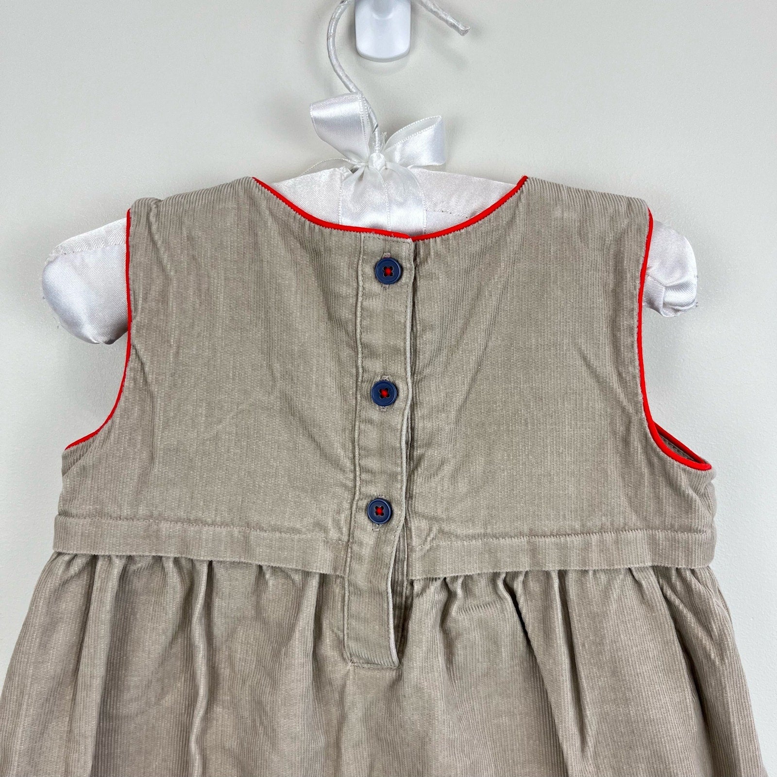 Mini Boden Tan Embroidered Animal Jumper Dress 12-18 Months