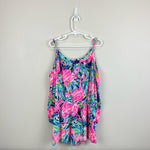 Load image into Gallery viewer, Lilly Pulitzer Girls Candice Romper Multi Flamenco Beach L 8-10
