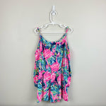 Load image into Gallery viewer, Lilly Pulitzer Girls Candice Romper Multi Flamenco Beach L 8-10
