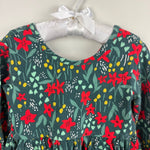 Load image into Gallery viewer, Hanna Andersson Long Sleeve Skater Dress with Pockets Poinsettia Patch 110 cm 5T
