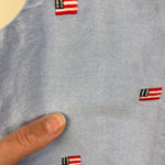 Load image into Gallery viewer, Janie and Jack Embroidered Flag Ruffle Romper Ocean Air Blue 6
