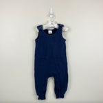 Load image into Gallery viewer, Hanna Andersson Baby French Terry Overalls Navy Blue 85 cm 2T
