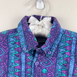 Load image into Gallery viewer, Vintage Broken in Blues World Reserve Short Sleeve Collared Beach Shirt 4T
