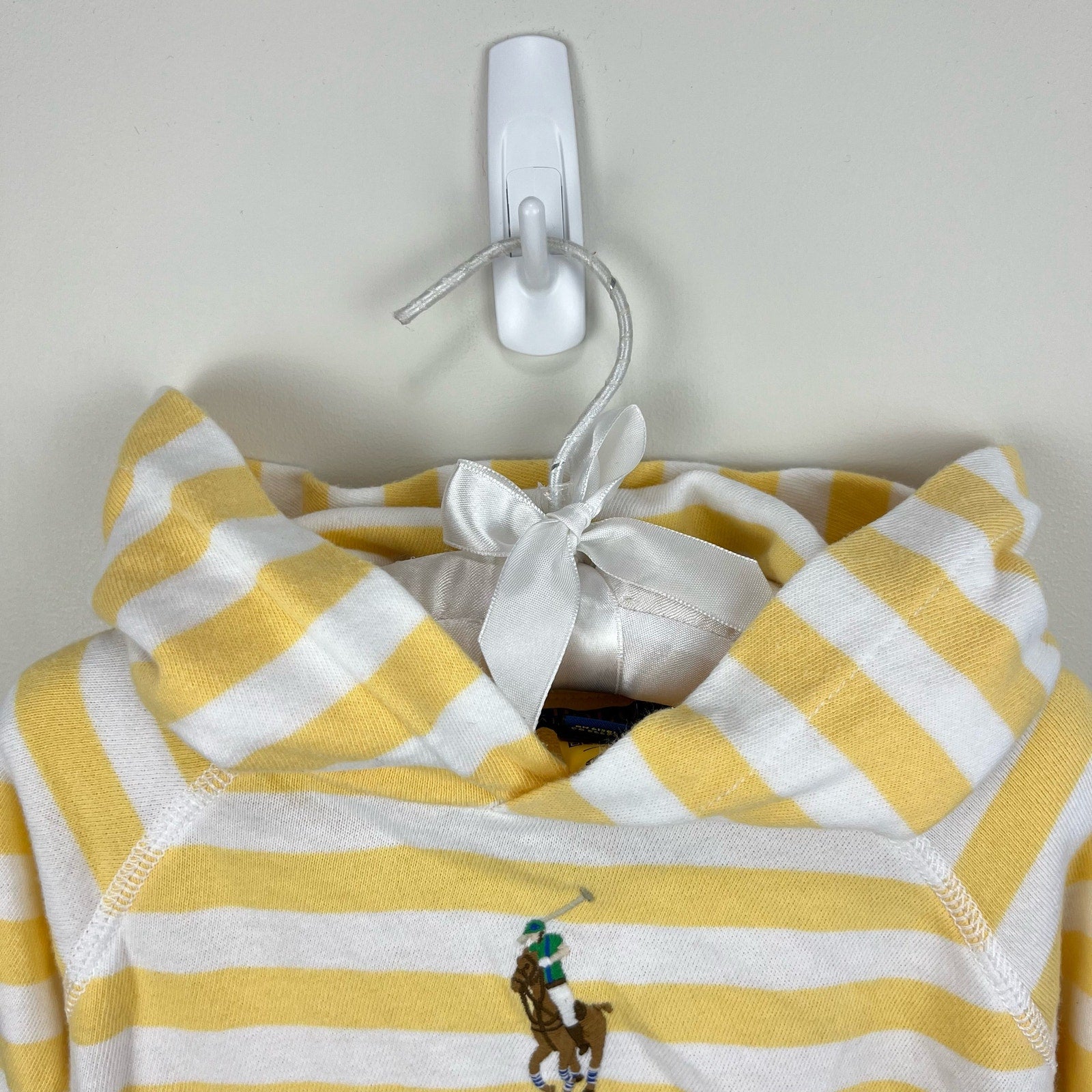 Ralph Lauren Kids Striped Cotton Hoodie Empire Yellow 3T