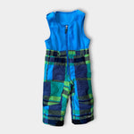 Load image into Gallery viewer, Columbia Blue Green Plaid Snow Bib Overalls 2T
